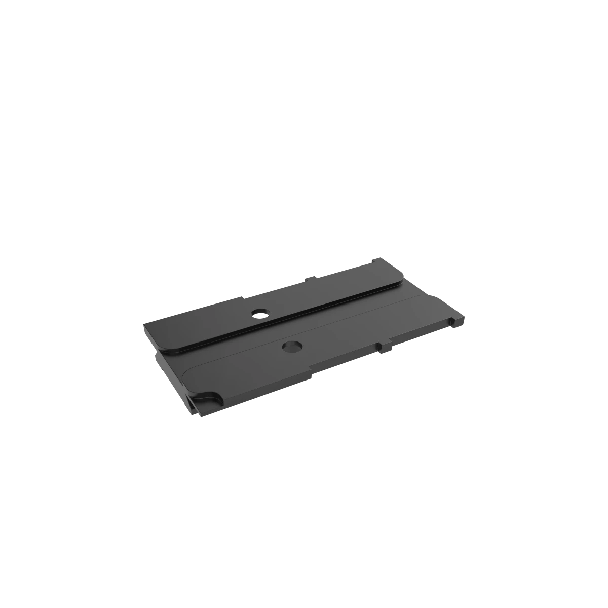 Rückseite des Montage VOD Glock MOS Adapters aus Stahl, flaches Design für nahtlose Integration auf Glock MOS Pistolen.