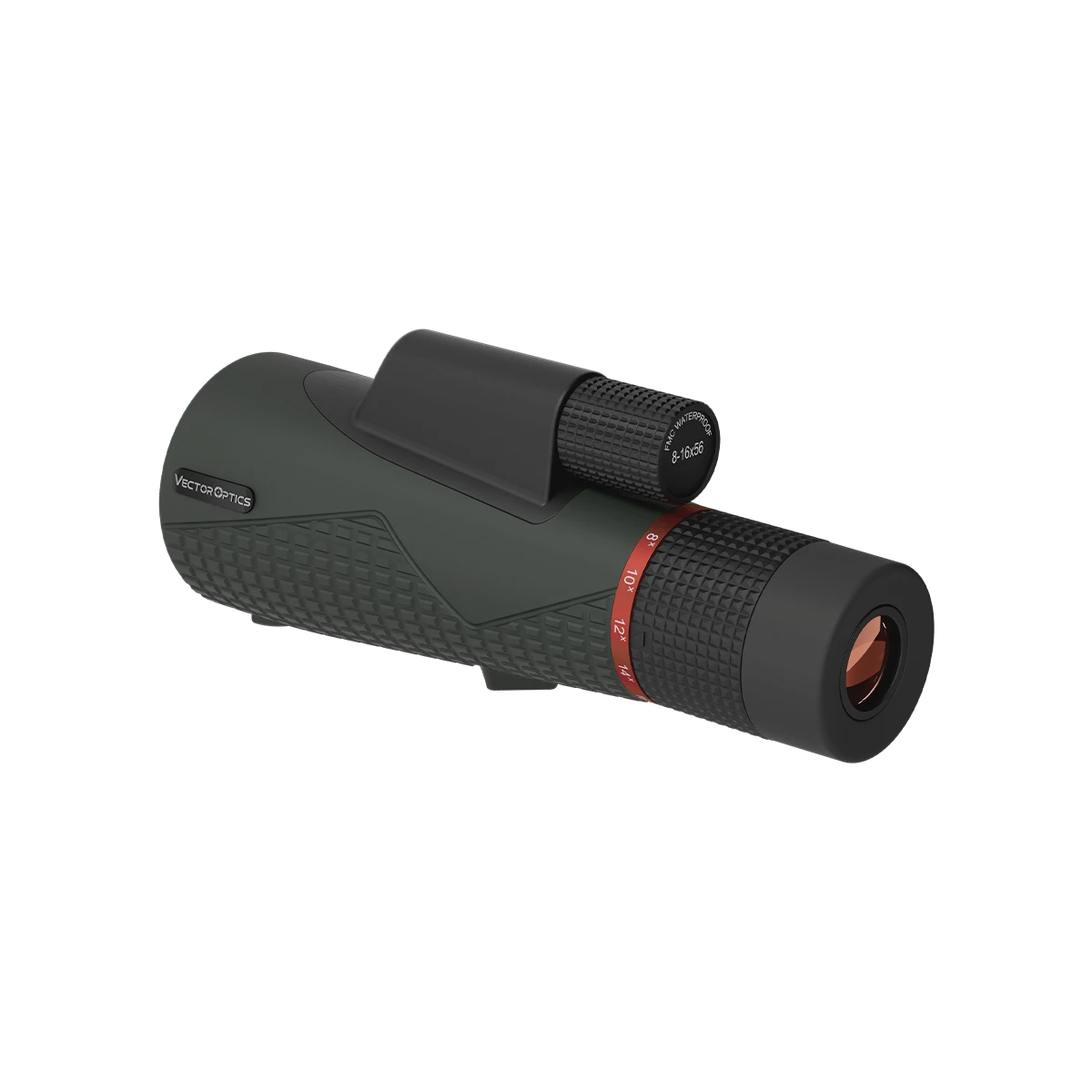 Zoomfähiges Monokular Forester 8-16x56 ED von Vector Optics mit präzisem Fokussierring und ED-Glas für klare, farbtreue Bilder im Gelände.