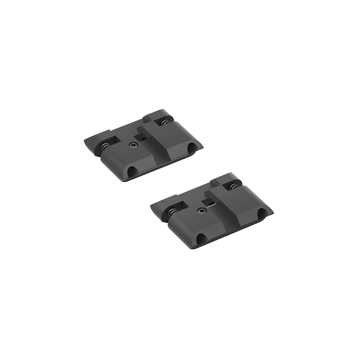 Zwei Adapter 11mm Dovetail auf 21mm Picatinny (SCRA-06B) von Vector Optics, ideal für Zielfernrohr-Montagen auf Waffen mit Prismenschiene.