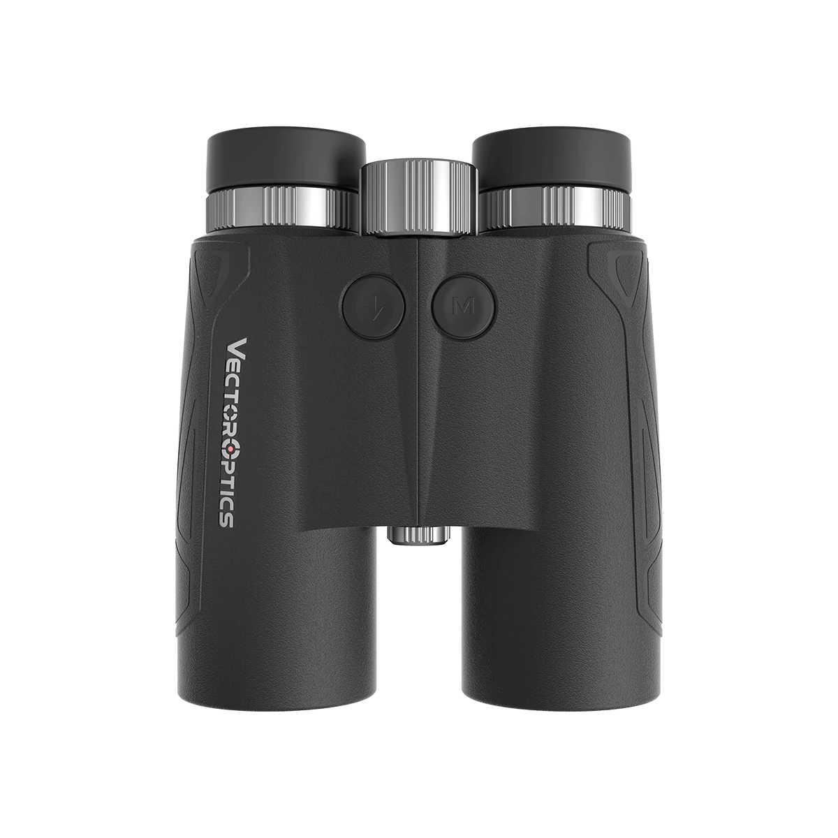 Frontansicht des Paragon 10x42 Fernglas Rangefinder mit gut erreichbaren Bedientasten und wetterfestem IP67 Gehäuse für den Außeneinsatz.