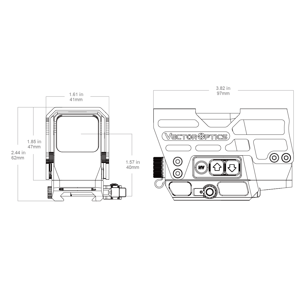 Technische Zeichnung des Frenzy Plus 1×31×26 mit Maßangaben. Detaillierte Darstellung für Montage und Kompatibilität.