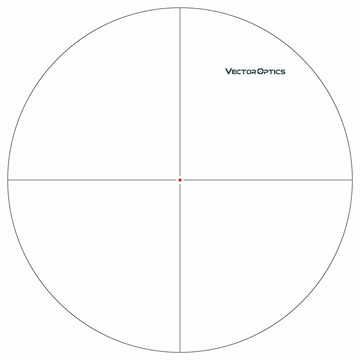 Einfaches Fadenkreuz des Minotaur 46x60 GenII Zielfernrohrs mit rotem Zielpunkt für schnelle Zielerfassung bei Long-Range-Schüssen.