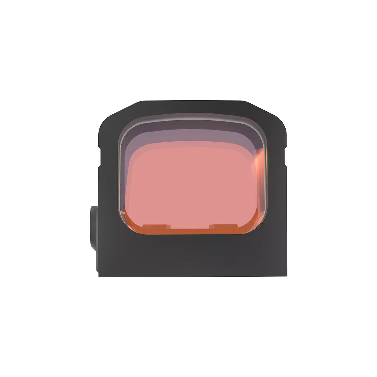 Frontansicht des Frenzy-S Red Dot Sight SCRD-68 mit orangener Linse, ideal für schnelle Zielerfassung bei taktischen Anwendungen.