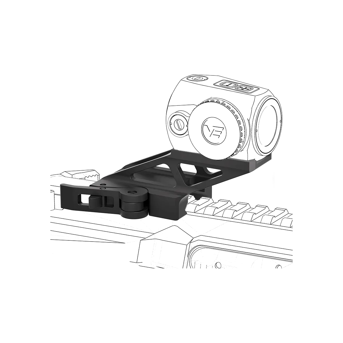 QD Montage RUM (T1/T2) Picatinny Höhe 32.5mm (RD69-QD01) Vector Optics mit offenem Design und Schnellverschluss für einfache Montage