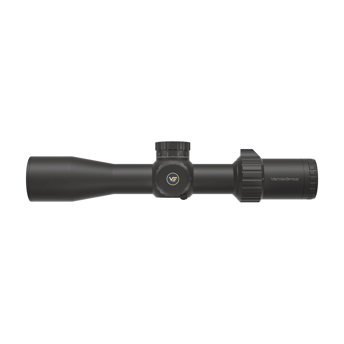 Tauron 4-16x44 HD MIL Zielfernrohr mit FFP-Absehen in Seitenansicht, ideal für PRS und taktische Anwendungen.