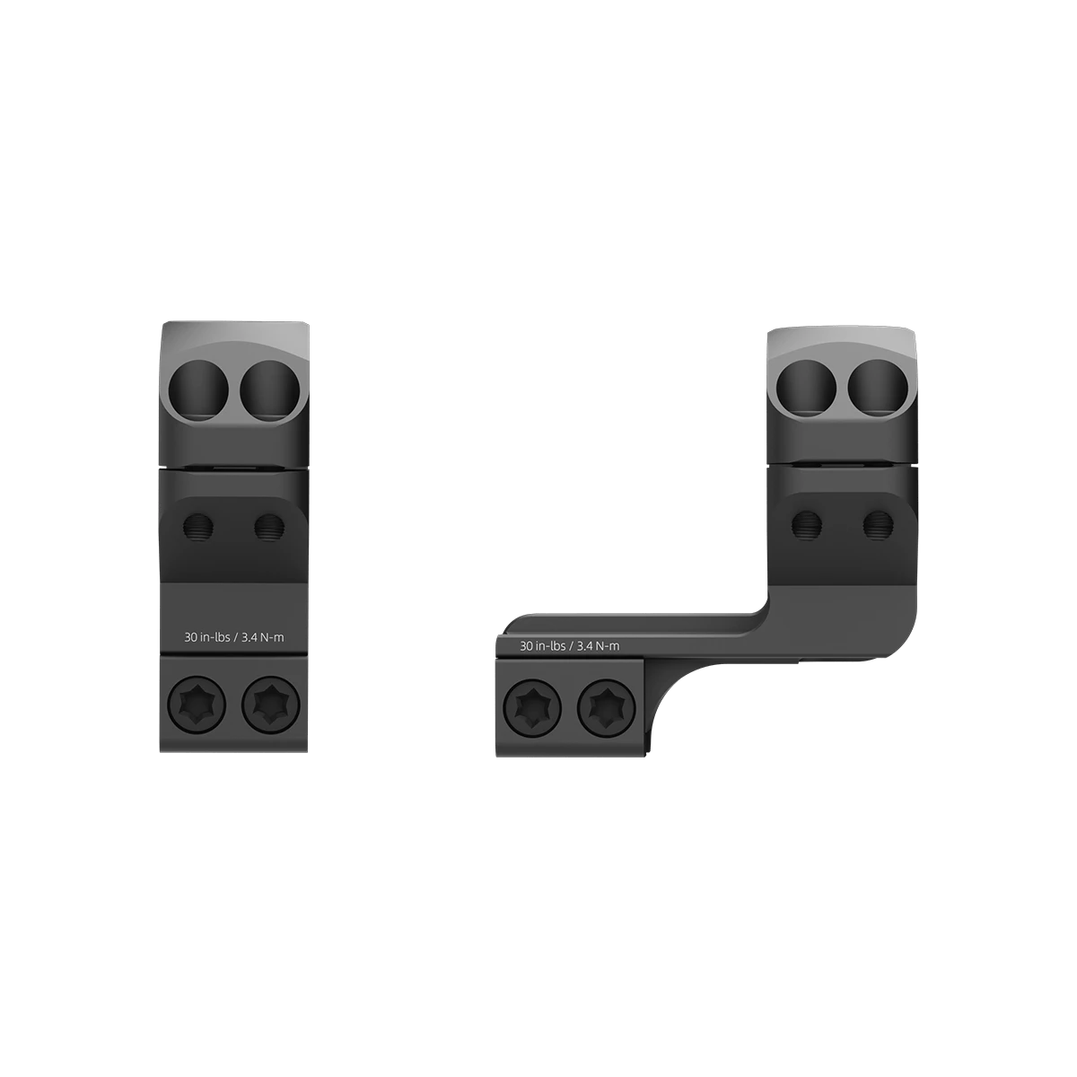 Seitliche Ansicht der Alu-Ringe Cantilever 30mm mit präziser 11mm Dovetail-Befestigung, robust und korrosionsbeständig verarbeitet.