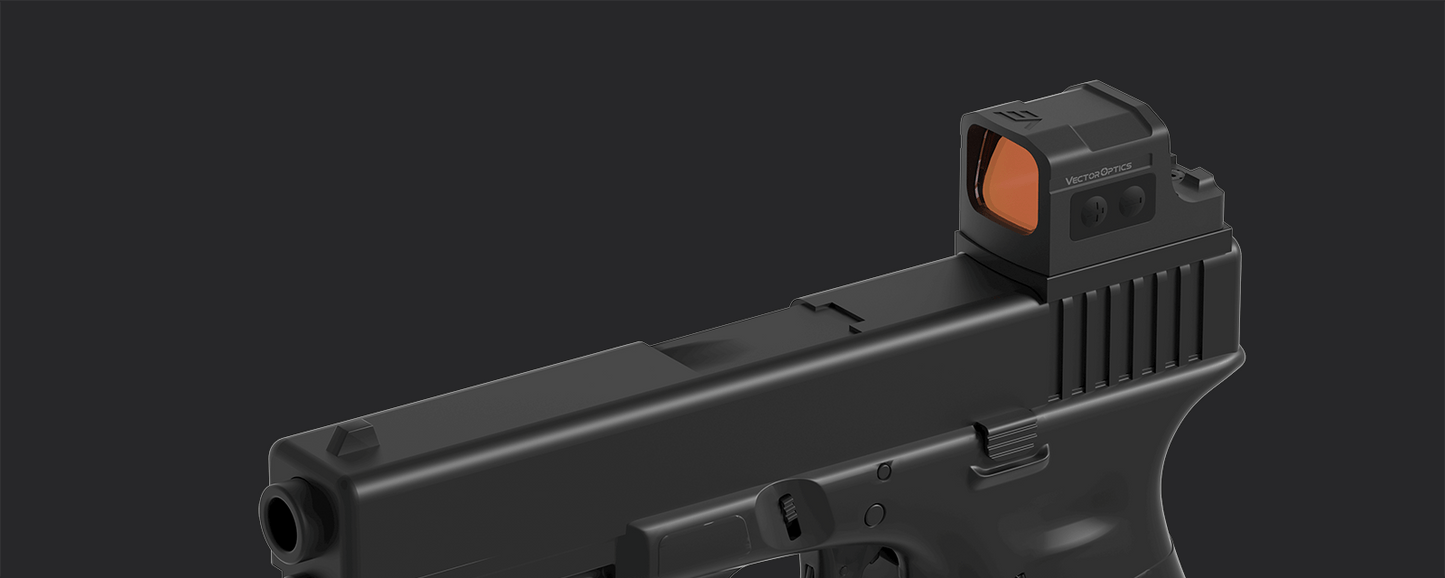 Frenzy-S Red Dot Sight SCRD-68 montiert auf Pistole, zeigt kompaktes, wasserdichtes Design für präzises Zielen im Einsatz.