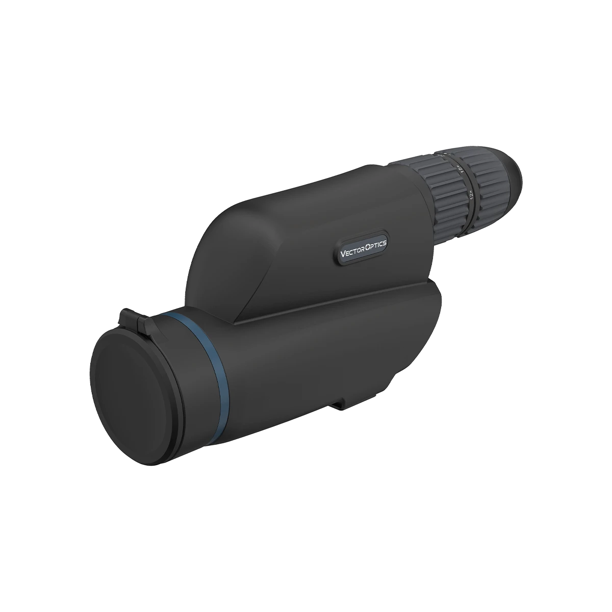 Vector Optics Continental Spektiv 12-40x60ED mit ED-Glaslinse für taktisches Schießen, Seitenansicht mit Objektivabdeckung.