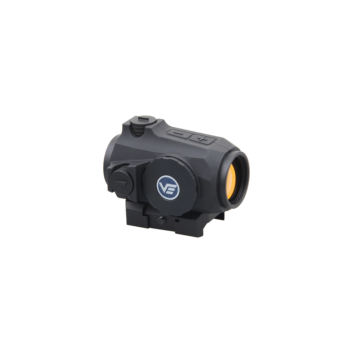 Seitliche Ansicht des Maverick IV 1x20 Reflexvisiers mit geschlossener Bauform und gummiertem Gehäuse für optimale Haltbarkeit.