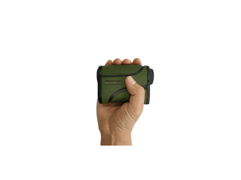 Paragon 6x25 LCD Rangefinder - GenII kompakt in einer Hand gehalten, zeigt ergonomisches Design für mobile Nutzung.
