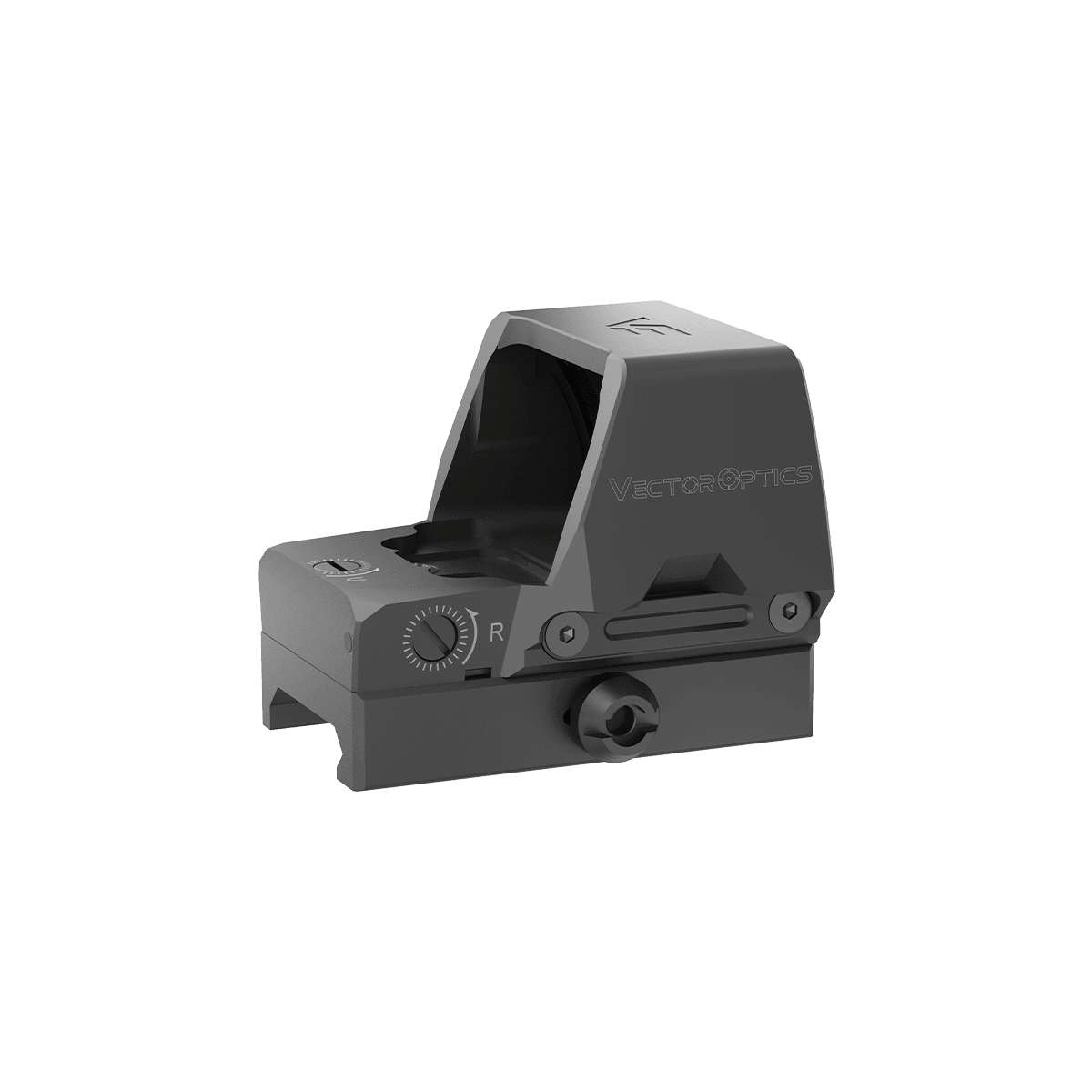 Seitliche Ansicht des Frenzy Plus 1×22×32 QD Red Dot mit Höhen- und Seitenverstellung, perfekt für präzise Schussanpassung.
