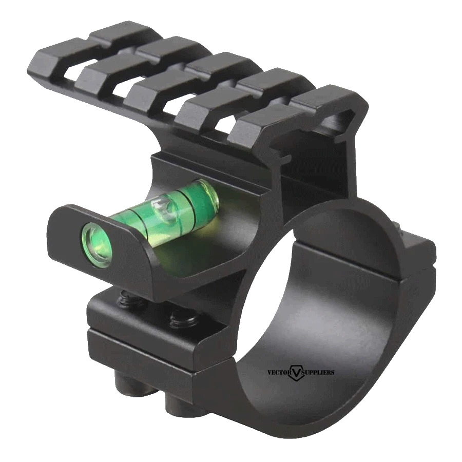 Wasserwaage mit Picatinny - 30/25.4mm Tubus, präzise Montageringlösung für Zielfernrohre mit integrierter Libelle zur Vermeidung von Verkanten.
