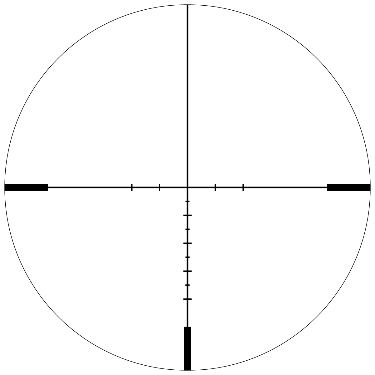 Absehenansicht des Continental X10 1–10×24i ED mit feinem Fiber Dot für präzises Zielen. Ideal für LPVO SFP Anwendungen bei Tag und Nacht.