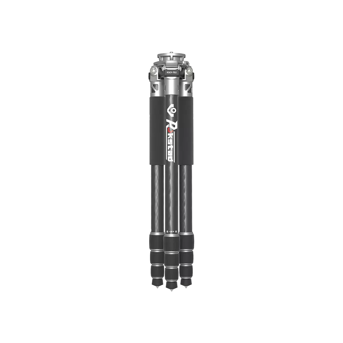 Kompakt zusammengefaltetes Tripod aus Karbon lang (RSCF-T02) von Vector Optics, ideal für Reisen und platzsparenden Transport.