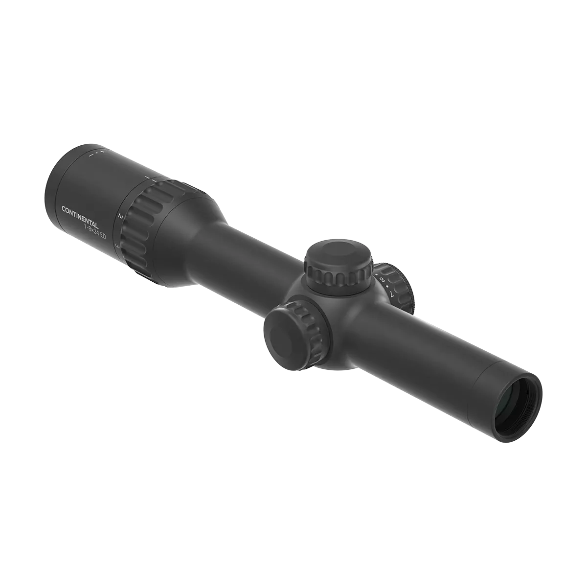 Vector Optics Continental X8 Zielfernrohr mit 1–8x Vergrößerung, robustes Design für Jagd und taktische Anwendungen bei schwachem Licht.
