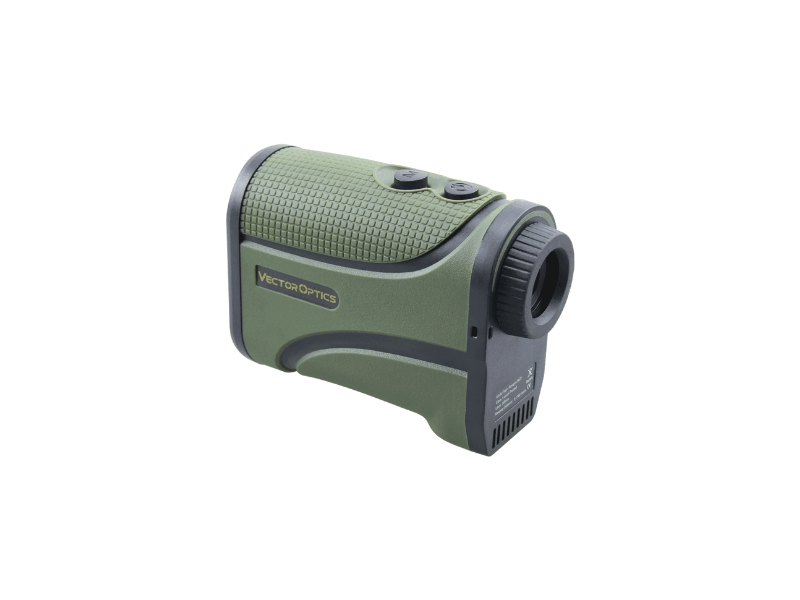 Rückansicht des Paragon 6x25 LCD Rangefinder - GenII mit Okular und Vector Optics Logo, wasserdicht nach IPX4 Standard.
