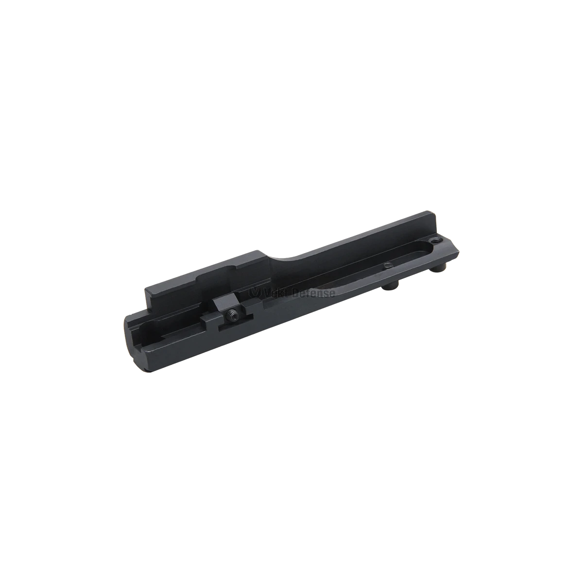 Unterseite der robusten K31 Dovetail Seitenmontage aus Stahl, passend für Schweizer K31 Gewehr, präzise gefräst für einfache Montage.