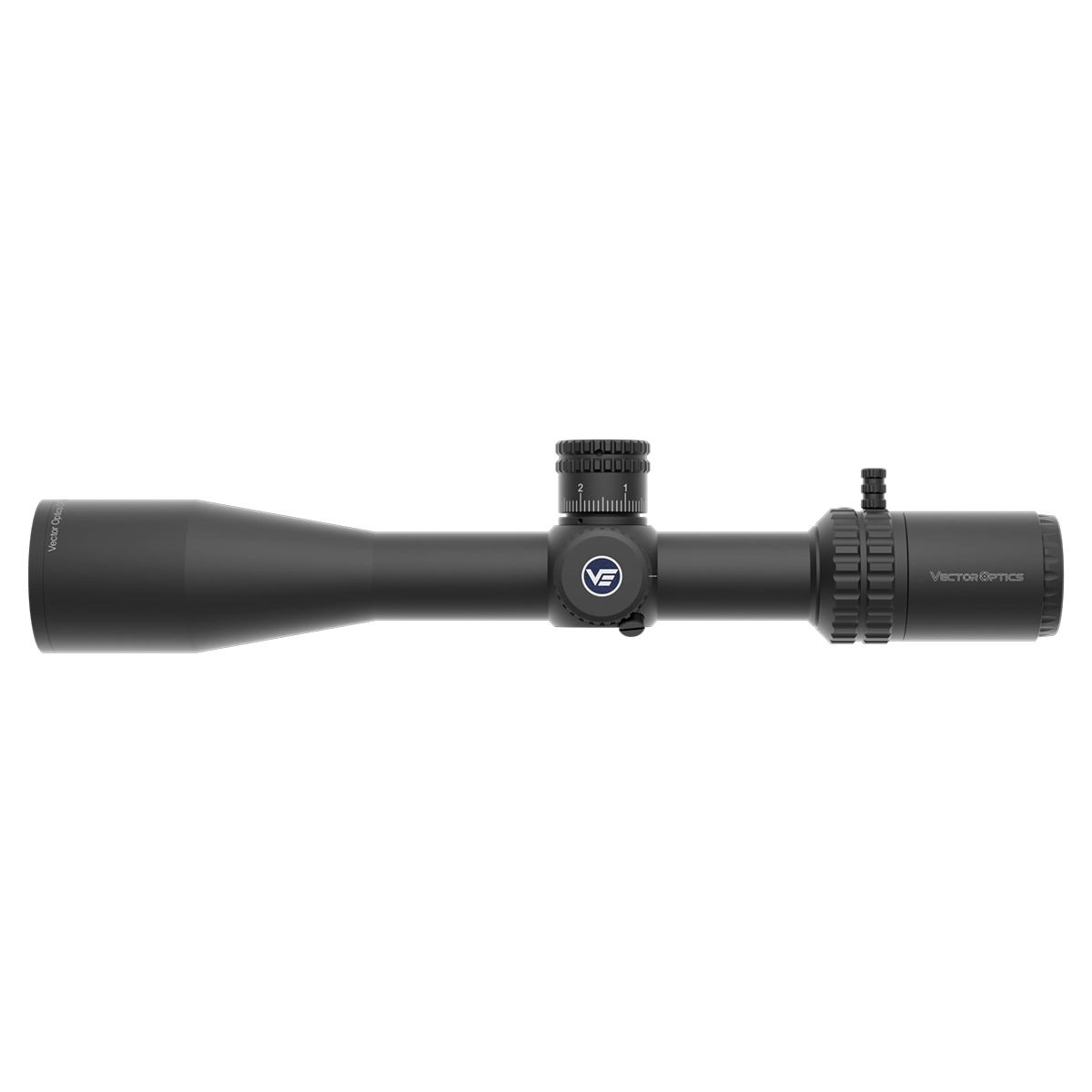 Orion Pro Max 4-16x44 Zielfernrohr mit VOR-7 MIL-Absehen in Seitenansicht, ideal für präzises Schießen mit HD-Optik und Zero-Stop-Funktion.