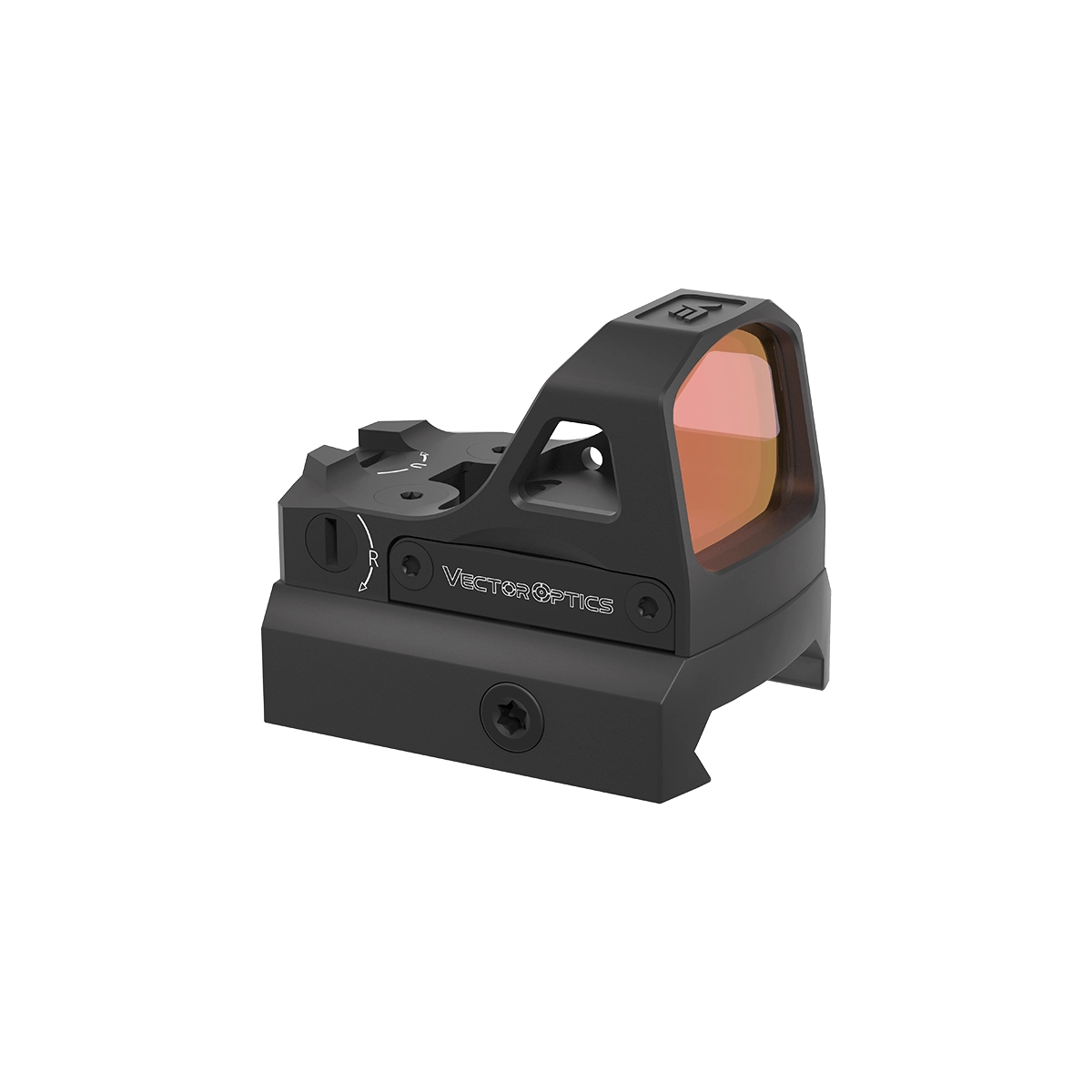 Vector Optics Frenzy-S 1×17×21 GenII Rotpunktvisier mit seitlicher Ansicht, ideal für taktische Anwendungen und Jagdoptiken.