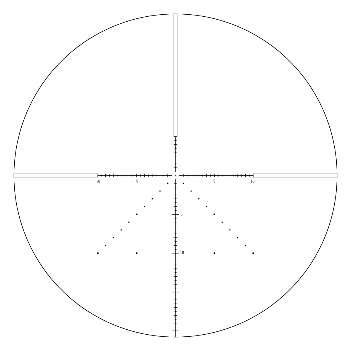 Beleuchtetes Absehen des Veyron 2–8×32 IR Zielfernrohrs für präzises Zielen bei allen Lichtverhältnissen. Ideal für taktische und sportliche Anwendungen.