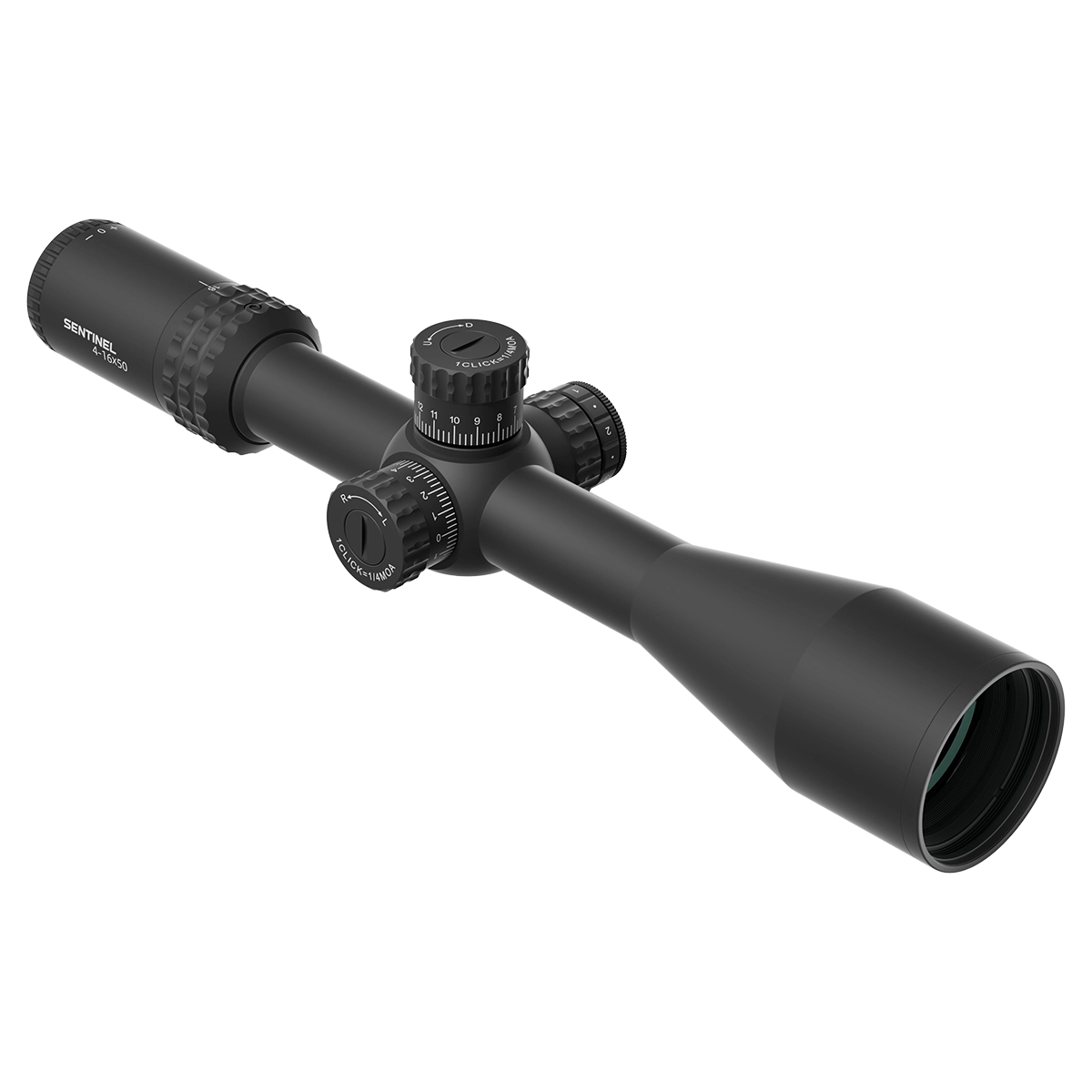 Hochwertiges Sentinel 4-16x50 GenII SFP Zielfernrohr mit SCOL-59 Absehen, ideal für Langstreckenpräzision und taktische Anwendungen.