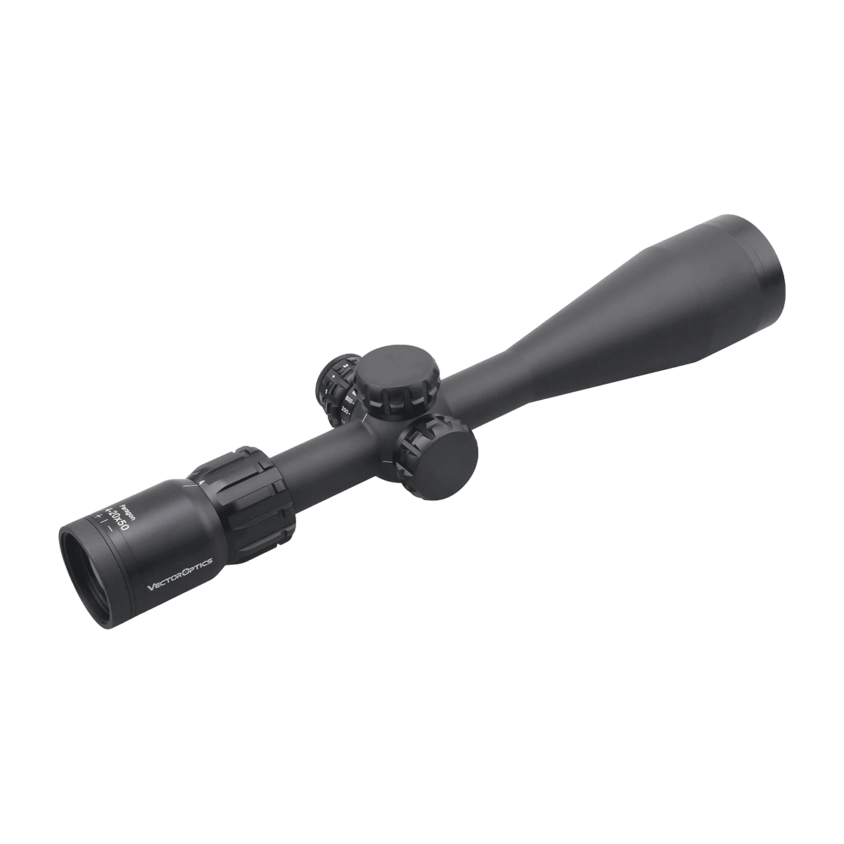 Rückseitige Ansicht des Paragon 4-20x50 SFP Zielfernrohrs mit verstellbarem Okular und robustem Mittelrohr für präzise Zielerfassung.