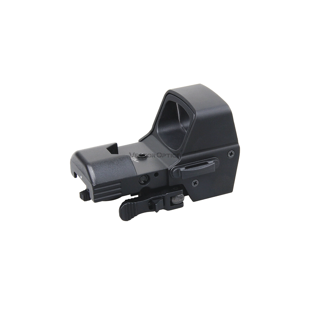 Omega GenII 23×33 Reflexvisier SCRD‑48 von Vectro Optics mit kompaktem Aufbau und praktischer Montageschiene für präzise Zielerfassung.