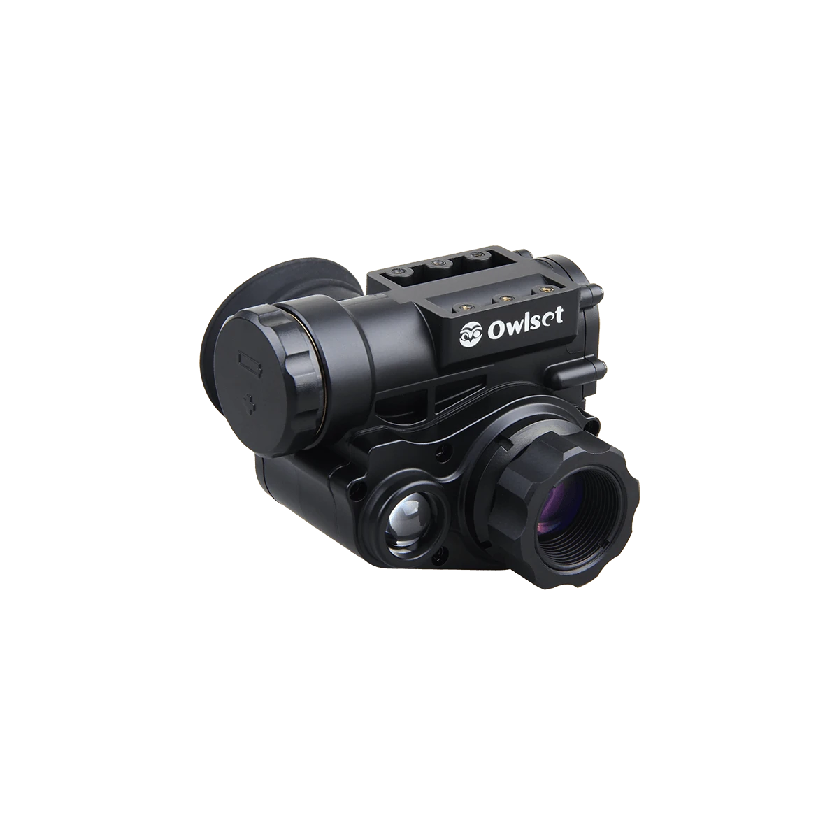 Taktisches Owlset 1x18 Nachtsichtgerät mit robustem Gehäuse und HD-Optik, kompatibel mit Helmhalterung für Outdoor-Abenteuer.