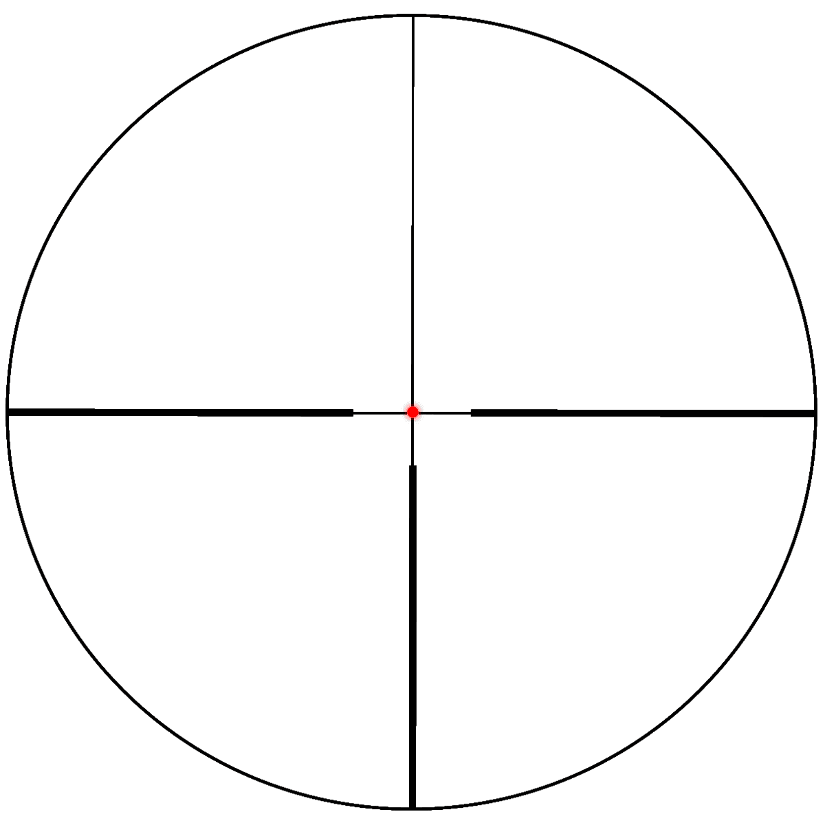 G4-Absehen mit beleuchtetem Fiberdot des Continental x6 5-30x56 SFP Fiber SCOL-66 für klare Zielerfassung bei starkem Sonnenlicht.