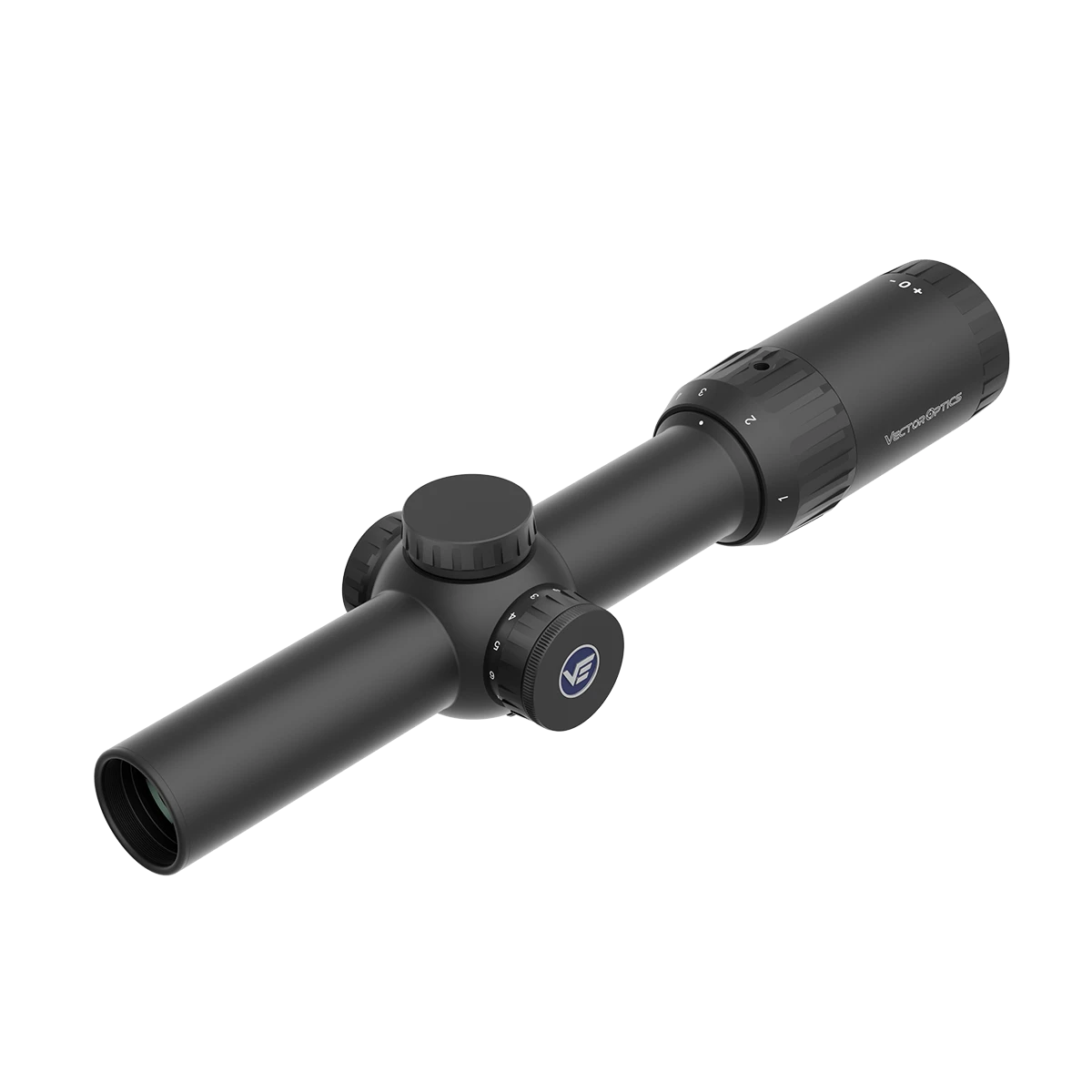 Vector Optics Constantine 1-8x24 FFP Zielfernrohr mit 30 mm Monotube und taktischen Verstelltürmen für präzises Schießen bei Jagd und Sport.