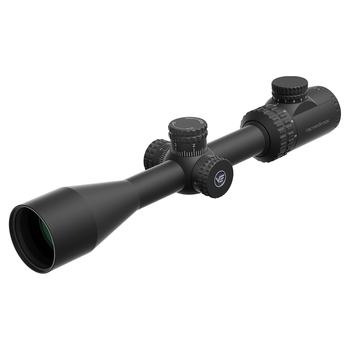 Seitliche Perspektive des Hugo 3–12×40i Zielfernrohrs mit robustem Gehäuse, wasserdichtem Aufbau und fein einstellbaren Türmen für Jagd und Sport.