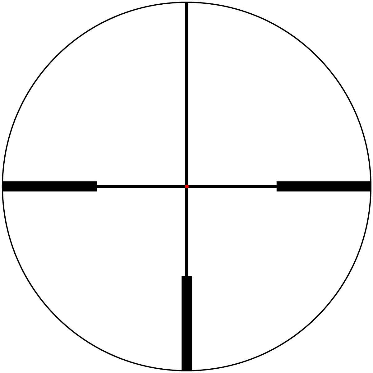 Einfaches Jagdabsehen mit rotem Leuchtpunkt im Continental x8 3-24x56 SFP Zielfernrohr für schnelle Zielerfassung bei Tageslicht.