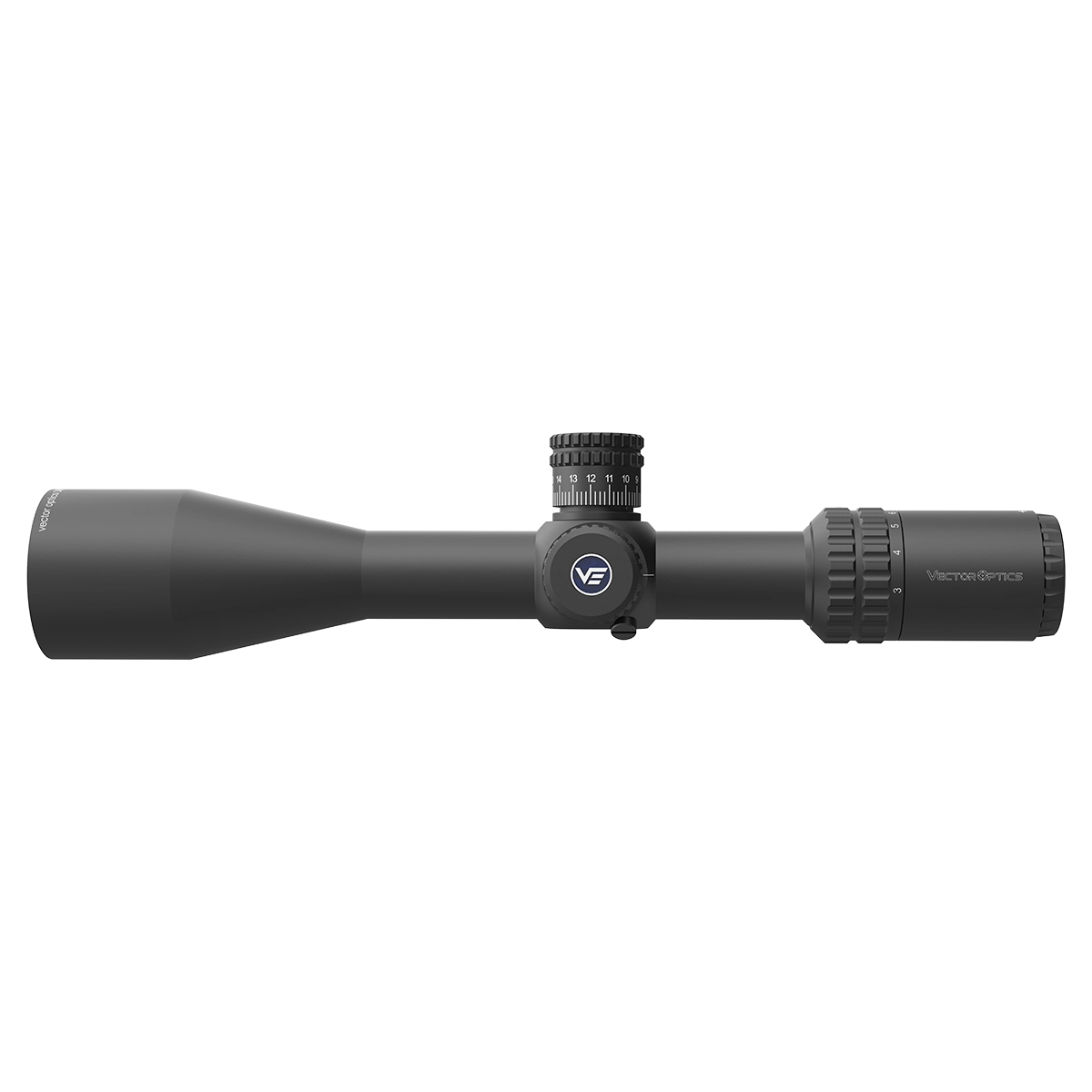 Orion Pro Zielfernrohr 3-18x50 SFP mit 100 MOA Verstellbereich in Seitenansicht, ideal für präzises Schießen bei Tag und Dämmerung.