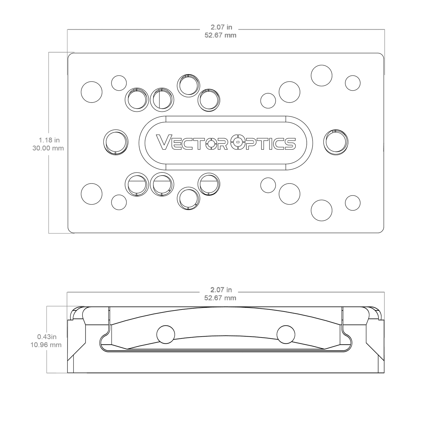 11mm Dovetail Montage TEK Zeichnung