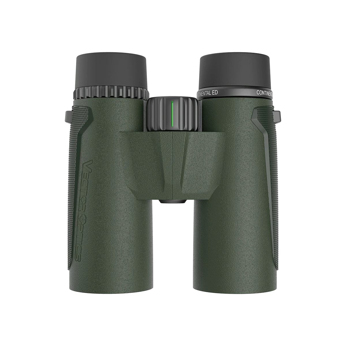 Seitenansicht des Continental 8x42 ED Fernglases mit zentralem Fokussierrad – wasserdicht und robust für jedes Abenteuer.
