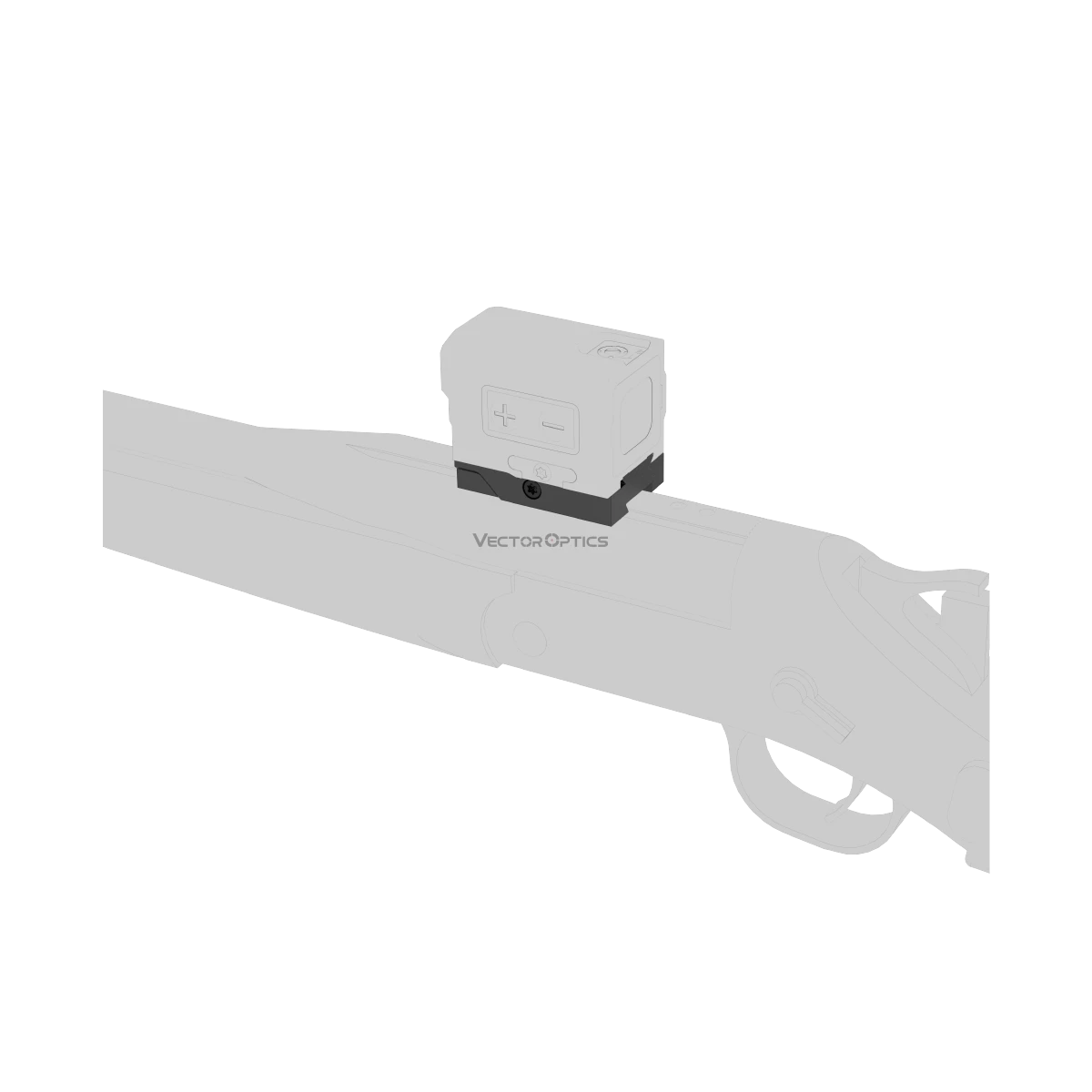 Vector Optics Montage VOD auf 11mm Dovetail montiert auf Gewehr mit Red Dot, perfekte Lösung für schlanke und stabile Zieloptik.