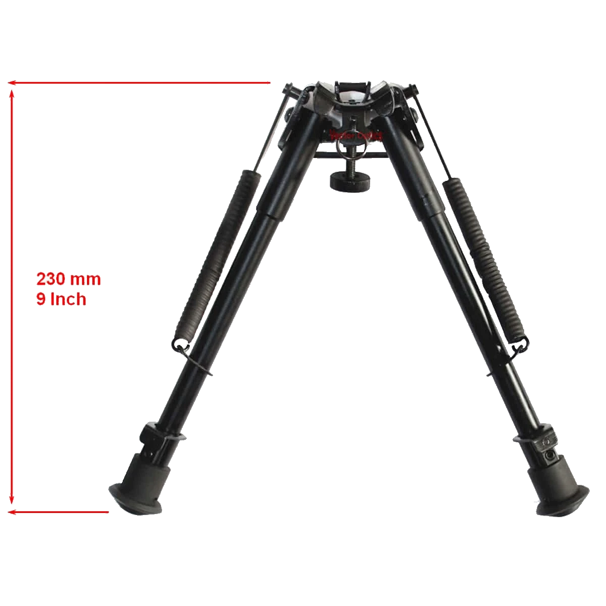 Zweibein Aluminium SCBPB-02 mit 230 mm Höhe, ideal für taktische Waffenunterstützung, verstellbare Beine und rutschfeste Gummifüße.