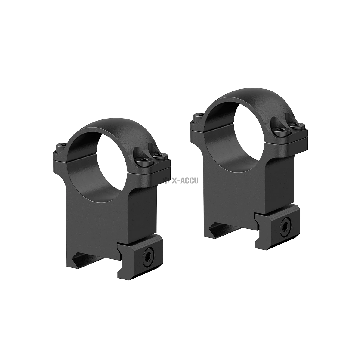Stahlringe XASR-S03 mit hoher Bauform für Zielfernrohre. Perfekt für 25,4mm Optiken auf 21-mm Picatinny-Schienen, ideal für Präzisionsschützen.