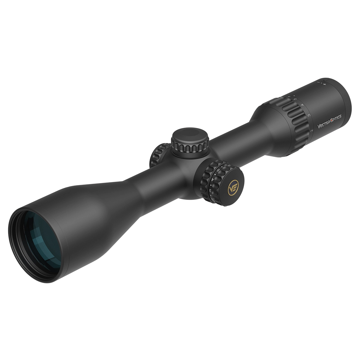 Seitliche Perspektive des Continental x8 2-16x50 SFP Zielfernrohrs mit VET-10 BDC-Absehen und hoher Lichttransmission für MPVO-Anwendungen.