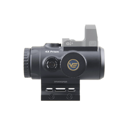 Prismenvisier 4x24 Micro | Kompakt & Präzise Optik mit VE-Logo, ideal für taktische Anwendungen und präzise Zielaufnahme bei Tag und Nacht.