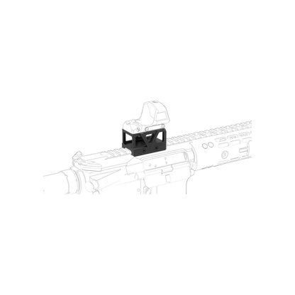 Montierte Vector Optics Picatinny Riser SCFRM-24 auf Waffe, sorgt für klare Sichtlinie und schnelle Zielerfassung mit GIN Red Dot Visier.