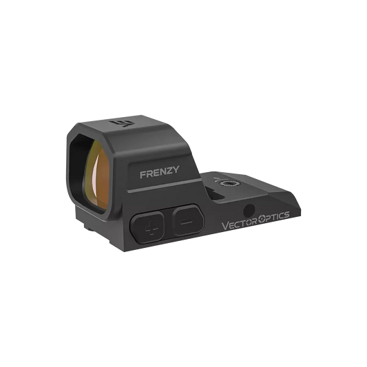 Frenzy MOS Red Dot Sight – Vector Optics mit kompaktem Design und seitlichen Bedientasten, ideal für Glock MOS Pistolen.
