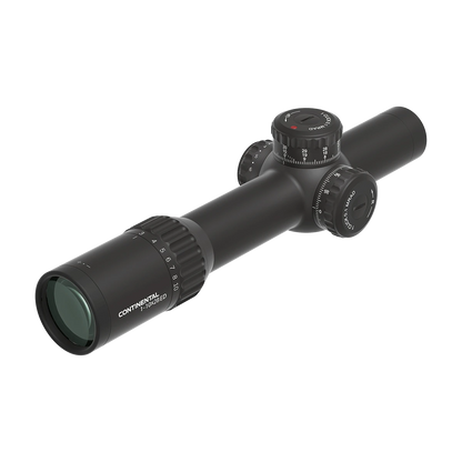 Hochwertiges Continental x10 1-10x28 Zielfernrohr mit FFP-Absehen und klarer Optik, ideal für taktische Einsätze und Jagd.