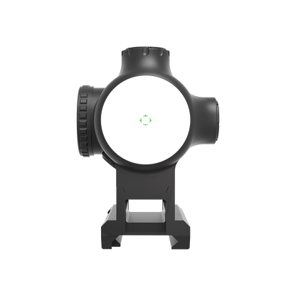 Vector Optics Mini Paragon mit grün beleuchtetem Absehen in Pfeilform, ideal für schnelle Zielerfassung bei Tageslicht.