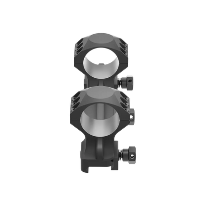 Obenansicht der 34mm Blockmontage XASR-3013 mit vierfach verschraubten Ringen für sicheren Halt von Zieloptiken bei hoher Rückstoßbelastung.