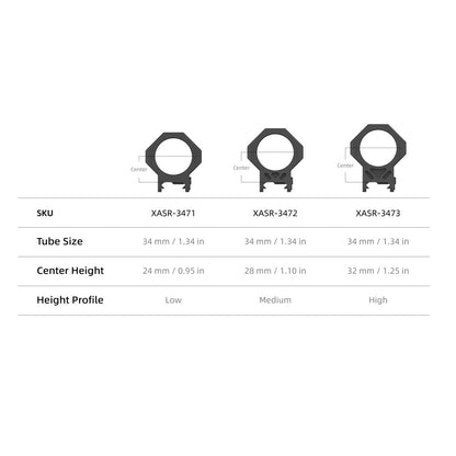 Alu-Ringe 34mm X-MOD | Diverse Grössen (XASR-3471 / XASR-3472 / XASR-3473)