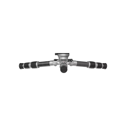 Flach ausgeklapptes Tripod aus Karbon (RSCF-T01) von Vector Optics Schweiz für bodennahe Perspektiven in der Makrofotografie.