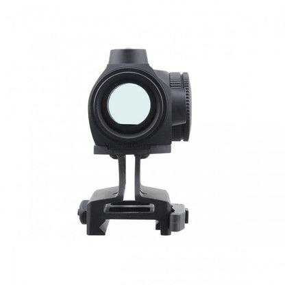 Frontansicht des Maverick IV 1×25 Mini (SCRD-51) Rotpunktvisiers mit klarer Linsenoptik für präzise Zielerfassung.