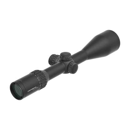Rückseitige Ansicht des Continental x6 2.5-15x56 SFP Zielfernrohrs mit Vergrößerungseinstellung. Klare Optik für höchste Zielgenauigkeit.