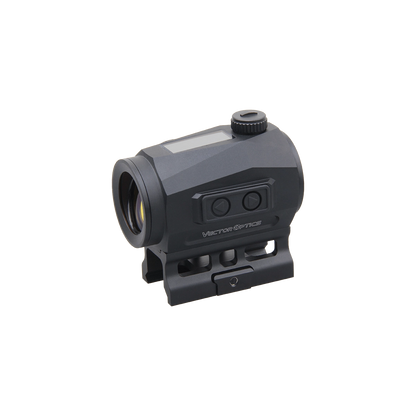 Scrapper 1x25 Red Dot Sight mit seitlichen Bedientasten und robustem Aluminiumgehäuse für zuverlässige Leistung im Einsatz.